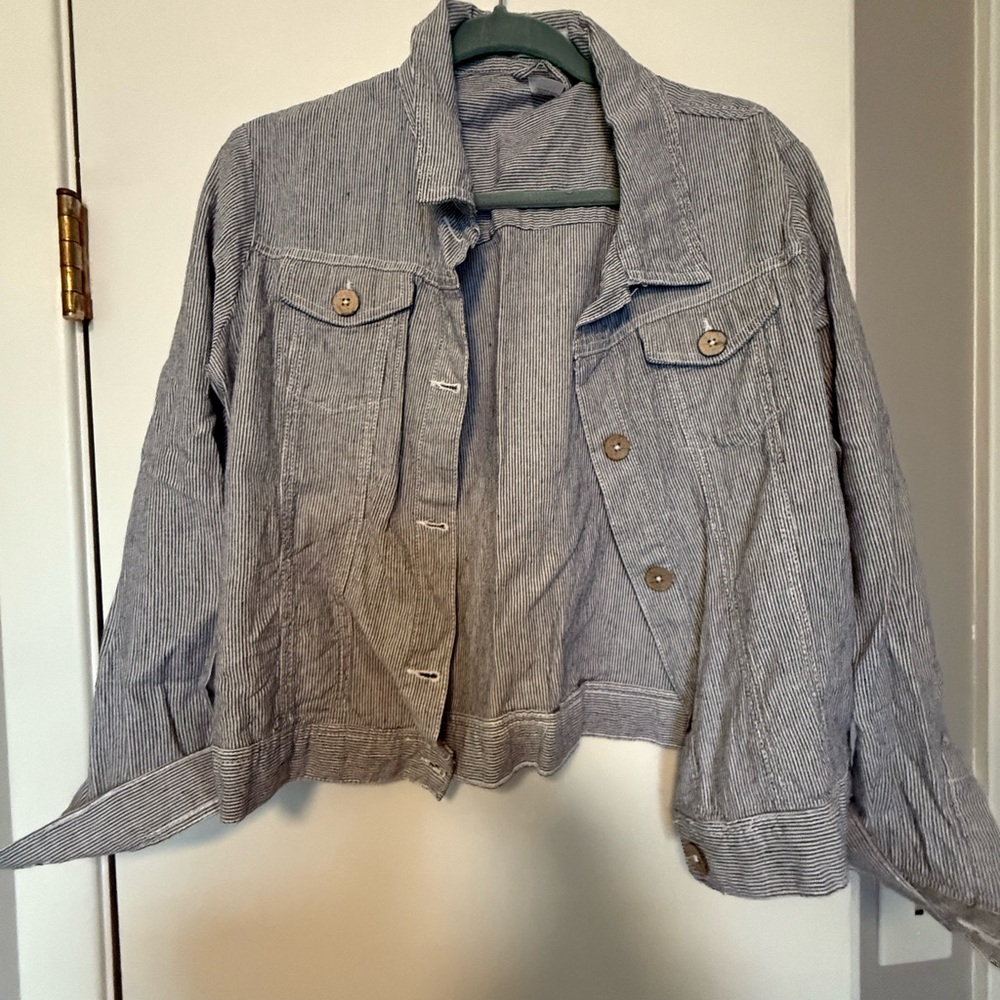 Striped Linen Blend Jacket